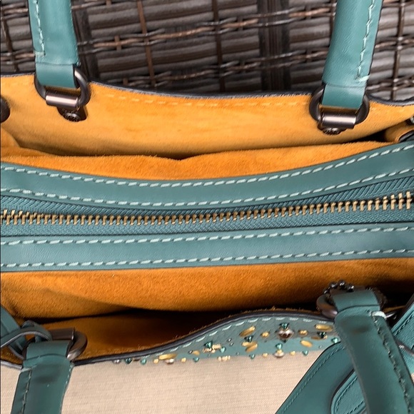 *SOLD* NWOT Coach Studded Rogue in Dark Turquoise - Picture 6 of 16